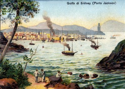 Uitzicht op Port Jackson (Sydney Harbour) in Australië in de 19e eeuw door Unknown artist