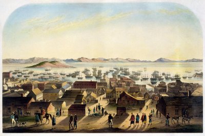 Gezicht op San Francisco. ca. 1860 door Unknown artist