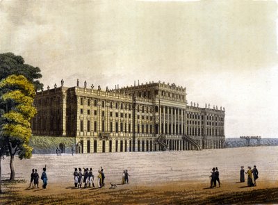 Zicht op Schloss Schönbrunn, voormalige residentie van de Oostenrijkse keizerlijke familie, Wenen, Oostenrijk, gravure rond 1830 door Unknown artist