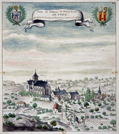 Uitzicht op de abdij van Sully, Touraine door Unknown artist