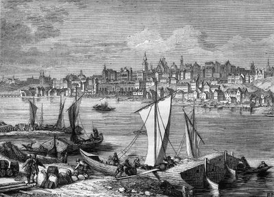 Uitzicht op de stad Warschau in Polen in 1812. door Unknown artist