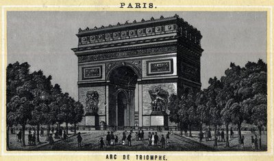Uitzicht op de Arc de Triomphe in Parijs door Unknown artist