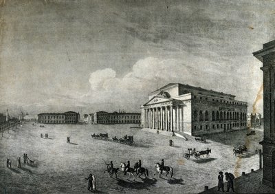 Uitzicht op het Bolshoi Theater in Moskou rond 1840. Rusland door Unknown artist