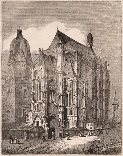 Uitzicht op de kathedraal van Aken, Noordrijn-Westfalen, Duitsland door Unknown