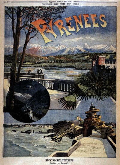 Uitzicht op de Pyreneeën: Luchon en Biarritz, Le Petite journal, eind 19e eeuw door Unknown artist