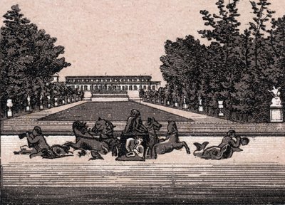 Uitzicht op het kasteel van Versailles, Frankrijk door Unknown artist