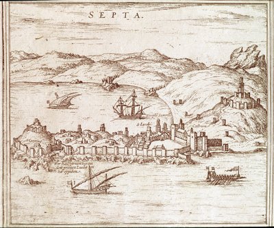 Uitzicht op de stad Ceuta door Unknown artist