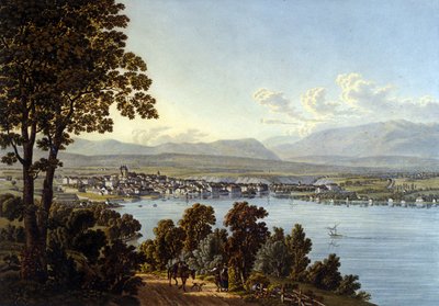 Uitzicht op de stad Genève in Zwitserland door Unknown artist