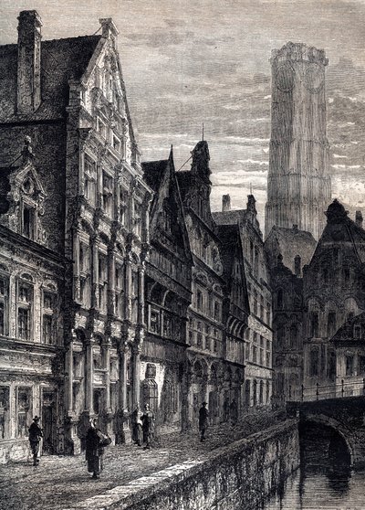 Zicht op de stad Mechelen in België - ca. 1867 door Unknown artist