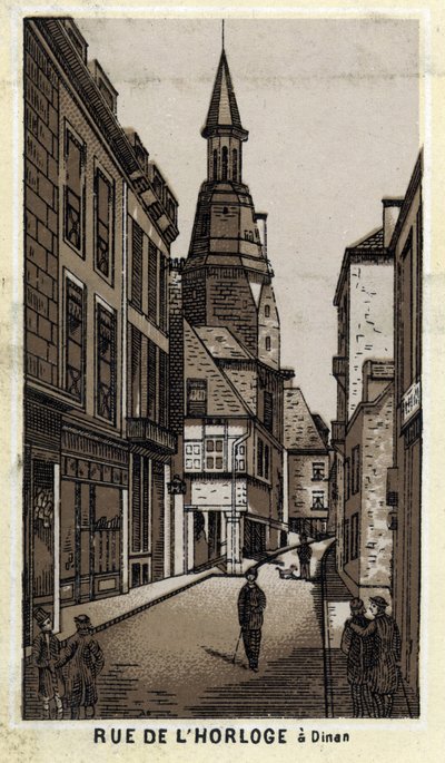 Uitzicht op de klokstraat in Dinan (Côtes-d