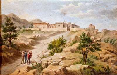 Uitzicht op het huis van de Italiaanse patriot en held van het Risorgimento Giuseppe Garibaldi (1807-1882) in Caprera (Sardinië) door Unknown artist