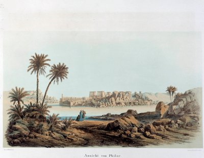 Zicht op het eiland Philae in Egypte. 19e eeuw Parijs, Collège de France door Unknown artist