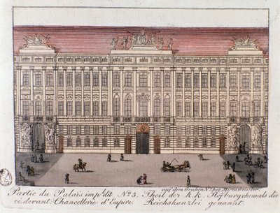 Zicht op het deel van het Keizerlijk Paleis genaamd de Kanselarij van het Rijk in Wenen door Unknown artist