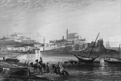 Uitzicht op de haven van Bone nabij Algiers in de 19e eeuw, in 