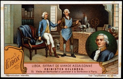 Bezoek van Berthollet aan Lavoisier aan de Sorbonne in Parijs door Unknown artist