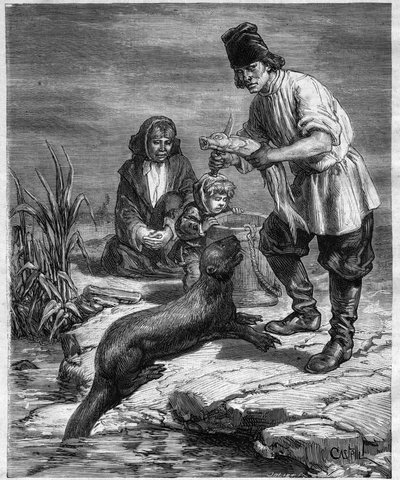 Reis van Alphonse Louis Pinart in Noord-Amerika en Alaska - jagen en vissen in Alaska - gravure in 