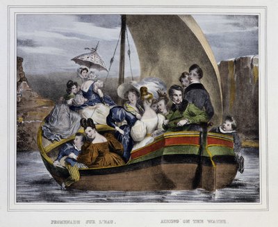 Wandeling op het water - lithografie, begin 19e eeuw door Unknown artist