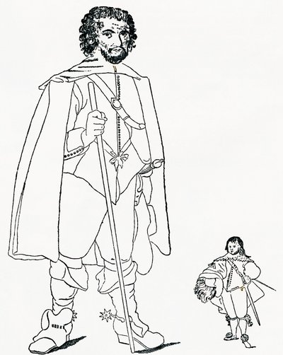 Walter Parsons en Sir Jeffrey Hudson, uit The Strand Magazine gepubliceerd in 1894. door Unknown artist