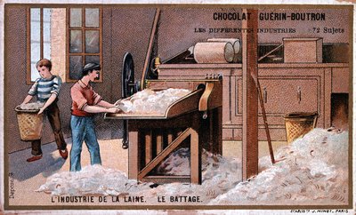 Wolindustrie, reclame voor chocolade Guerin Boutron, ca. 1895 door Unknown artist