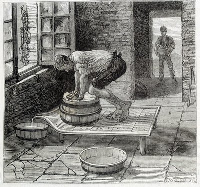 Werk van de Tomme door een kaasmaker uit Auvergne - in De wonderen van de industrie door Louis Figuier door Unknown artist