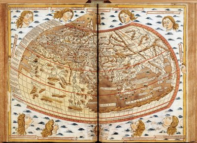 Wereldkaart van Claudius Ptolemaeus door Unknown artist