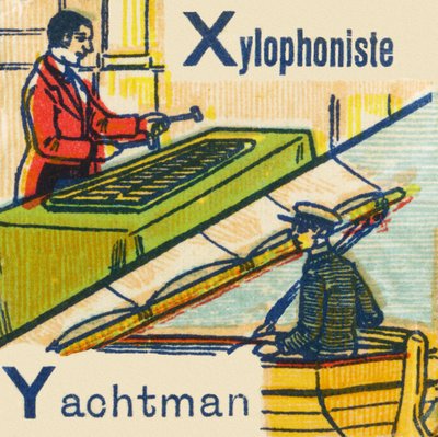 X als Xylofonist Y als Jachtsman door Unknown artist