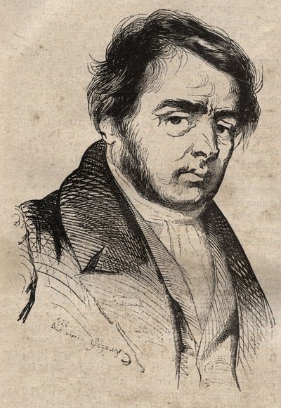 Xavier Sigalon (1787-1837) schilder, gravure door Unknown artist