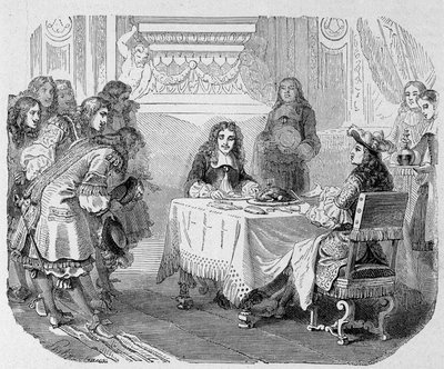 U ziet mij, heren, zei de koning, bezig met eten Molière: Lodewijk XIV en Molière aan tafel - in 