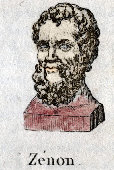 Zenon van Citium (ca. 335 - ca. 264 v.Chr.), Griekse filosoof. gravure uit 1822. door Unknown artist