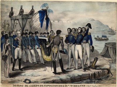 Napoleons entourage voor vertrek naar Sint-Helena door Unknown artist