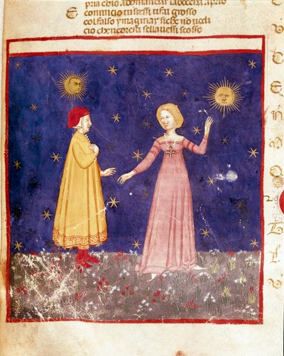 Eerste hemel: Dante ontmoet Beatrice in het paradijs door Unknown artist