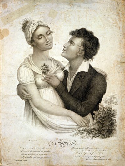 Genrescène die een koppel voorstelt door Unknown artist