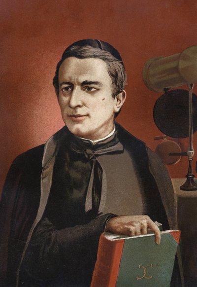 Portret van Angelo Secchi, Italiaanse astronoom (1818-1878), grondlegger van de spectroscopie. gebaseerd op hombres y Mujeres celebres. Barcelona 1877. door Unknown artist