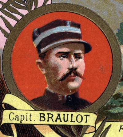 Portret van kapitein BRAULOT, kapitein van de marine-infanterie, die stierf op het Ereveld in Bonna, Soedan in 1897 door Unknown artist