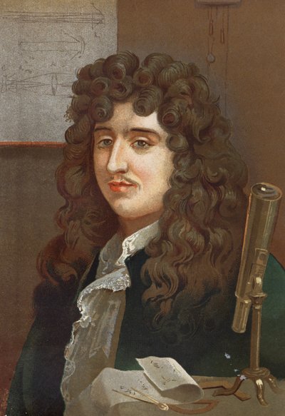 Portret van Christiaan Huygens. Nederlandse natuurkundige en wiskundige (1629 tot 1695) naar La Ciencia y sus Hombres door Louis Figuier. Barcelona 1881 door Unknown artist
