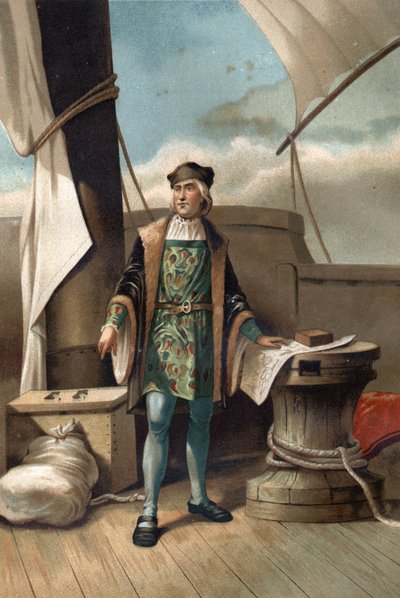 Portret van Christoffel Columbus, navigator van Genuese afkomst. door Unknown artist
