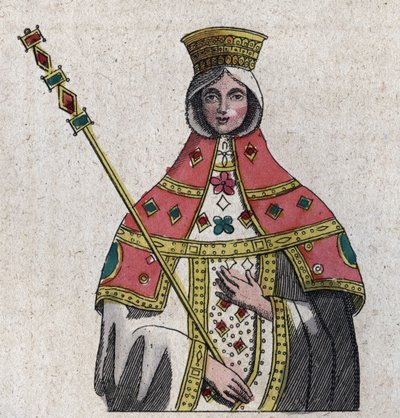 Portret van Eudokia (of Eudocia) Ingerina (Eudocia Ingerina) (ca. 840 - ca. 882) vrouw van de Byzantijnse keizer Basil I - gravure uit 