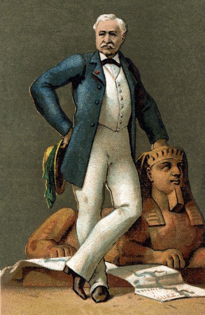 Portret van Ferdinand de Lesseps (1805-1894), Franse diplomaat en bestuurder, in 1885. door Unknown artist