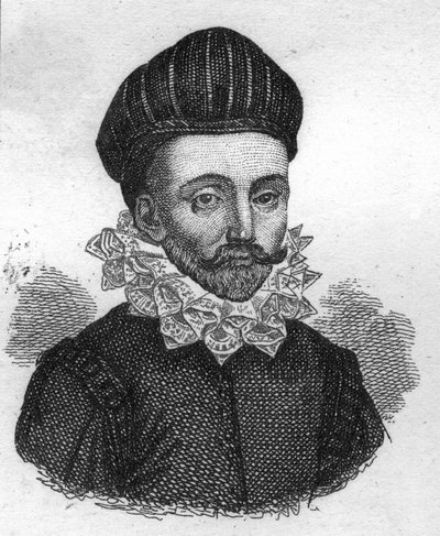 Portret van François Gaucher, genaamd Scevole de Saint Marthe. Franse schrijver uit de 16e eeuw. Gravure uit 1835 door Unknown artist