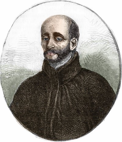 Portret van Sint Ignatius van Loyola (1491-1556), oprichter van de Sociëteit van Jezus door Unknown artist