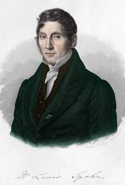 Portret van de Duitse componist Louis Spohr (1784-1859). door Unknown artist