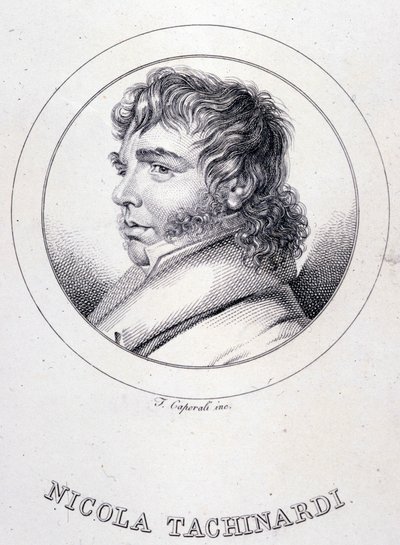 Portret van de Italiaanse tenor Tachinardi (Nicola Tacchinardi) (Livorno) door Unknown artist