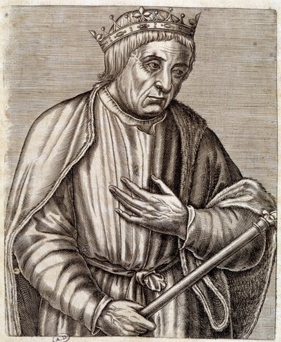 Portret van de koning van Polen Casimir III de Grote. 1310-1370. gravure uit de 17e eeuw. door Unknown artist