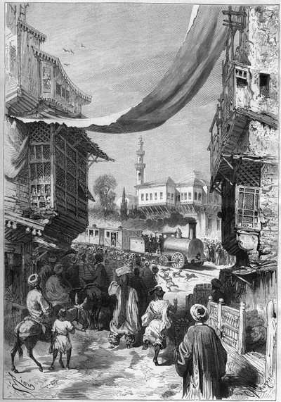 De eerste trein die aankomt in Constantinopel in 1872 door Unknown artist