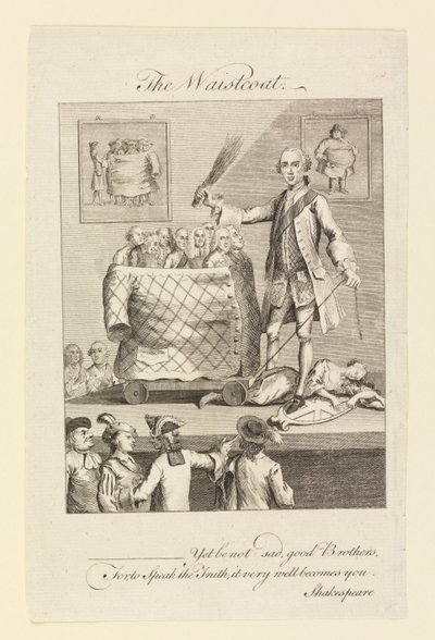 Het vest (karikatuur op de mode van vesten) door Unknown, English