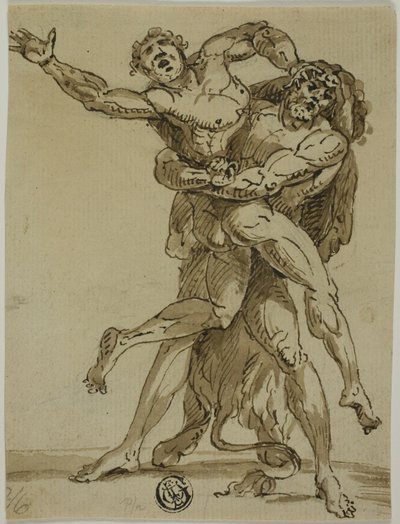 Hercules en Antaeus door Unknown Italian