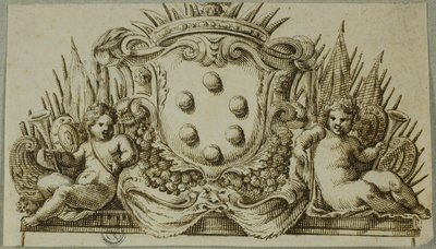 Medici wapenschild geflankeerd door Putti door Unknown Italian