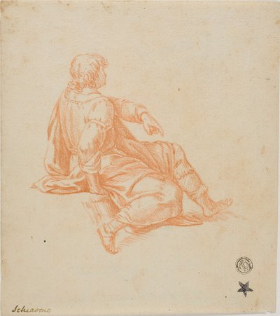 Zittende jongeren in profiel door Unknown Italian