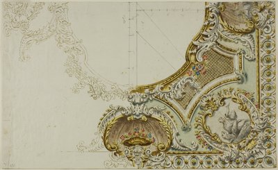 Schets van plafonddecoratie door Unknown Italian