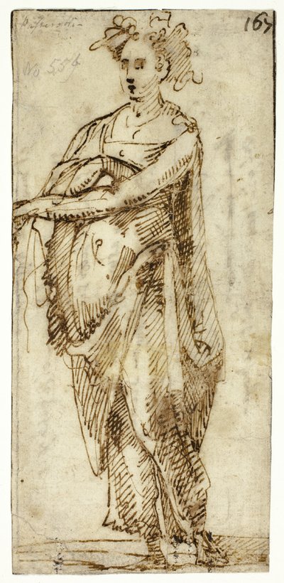 Figuur van een vrouw over de volle lengte door Unknown Sienese